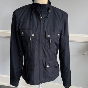 Ralph Lauren Black Zip-Up Jacket with silver accents. Size M